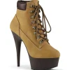 Brun Suédine 15 cm DELIGHT-600TL-02 bottines pleaser plateforme
