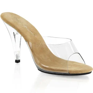 Brun Transparent 11 cm CARESS-401 Plateau Mules Talons Hauts