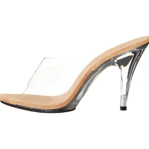 Brun Transparent 11 cm CARESS-401 Plateau Mules Talons Hauts