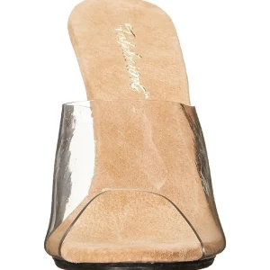 Brun Transparent 11 cm CARESS-401 Plateau Mules Talons Hauts
