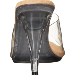 Brun Transparent 11 cm CARESS-401 Plateau Mules Talons Hauts