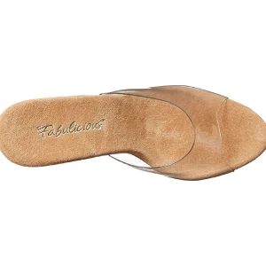 Brun Transparent 11 cm CARESS-401 Plateau Mules Talons Hauts