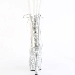 1021C-2 - 18 cm bottine talon haut femme pleaser strass transparentes