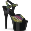 Chaussure noirs talon haut plateforme 18 cm ADORE-708N-LTP JELLY-LIKE matériau extensible