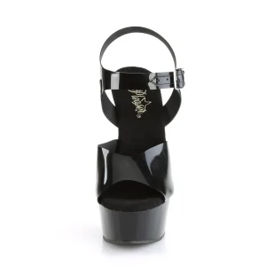 Chaussure noirs talon haut plateforme 15 cm DELIGHT matériau extensible