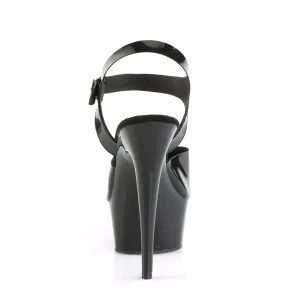 Chaussure noirs talon haut plateforme 15 cm DELIGHT matériau extensible