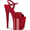 Chaussure rouge talon haut 20 cm FLAMINGO-809GP etincelle talons hauts plateforme