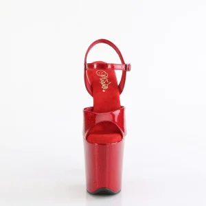 Chaussure rouge talon haut 20 cm FLAMINGO-809GP etincelle talons hauts plateforme