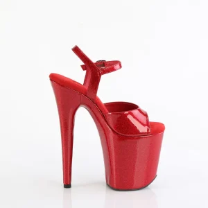 Chaussure rouge talon haut 20 cm FLAMINGO-809GP etincelle talons hauts plateforme