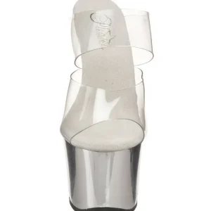 Chrome Transparent 18 cm SKY-302 Plateau Mules Talons Hauts