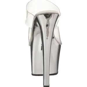 Chrome Transparent 18 cm SKY-302 Plateau Mules Talons Hauts