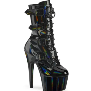 1046 - 18 cm bottine talon haut femme pleaser hologramme noires