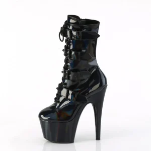 1046 - 18 cm bottine talon haut femme pleaser hologramme noires