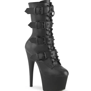 1046 - 18 cm plateforme bottines talons aiguilles vegan noires