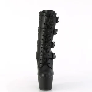 1046 - 18 cm plateforme bottines talons aiguilles vegan noires