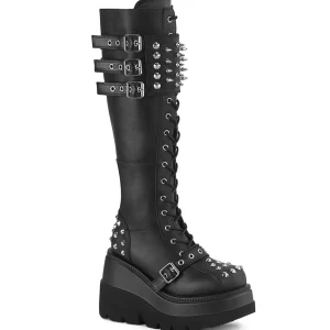 Compensée 11,5 cm SHAKER-225 plateforme bottes hautes femme à boucles