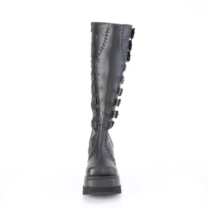 Compensée 11,5 cm SHAKER-232 plateforme bottes hautes femme à boucles