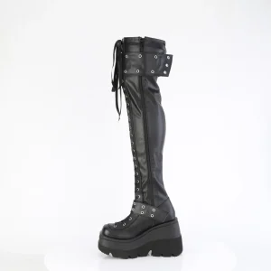 Compensée 11,5 cm SHAKER-325 plateforme cuissardes femme à lacets