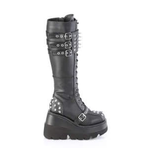 Compensée 11,5 cm SHAKER-225 plateforme bottes hautes femme à boucles