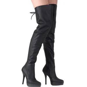 Cuir 13,5 cm INDULGE-3011 Cuissardes Bottes Plateforme