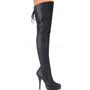 Cuir 13,5 cm INDULGE-3011 Cuissardes Bottes Plateforme