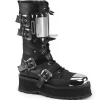 Cuir Vegan GRAVEDIGGER-250 bottes à cap d acier - bottes de combat demoniacult