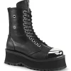 Cuir Vegan GRAVEDIGGER-10 bottes à cap d acier - bottes de combat unisex