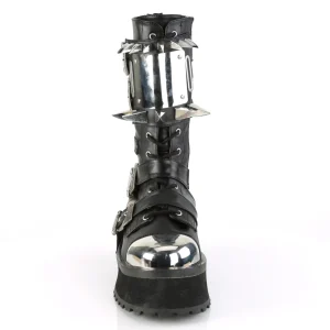 Cuir Vegan GRAVEDIGGER-250 bottes à cap d acier - bottes de combat demoniacult