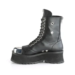 Cuir Vegan GRAVEDIGGER-10 bottes à cap d acier - bottes de combat unisex