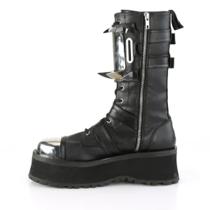 Cuir Vegan GRAVEDIGGER-250 bottes à cap d acier - bottes de combat demoniacult