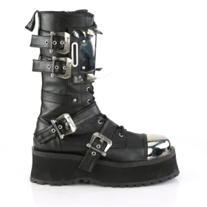 Cuir Vegan GRAVEDIGGER-250 bottes à cap d acier - bottes de combat demoniacult