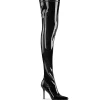 Cuir verni 10 cm CLASSIQUE-3000 bottes cuissardes à talon aiguille bout pointu