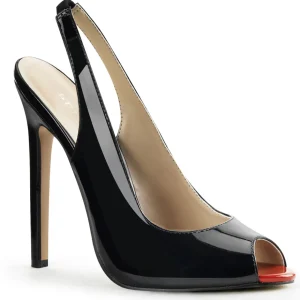 Cuir verni escarpins à bout ouvert 13 cm SEXY-08 escarpins slingback talon haut