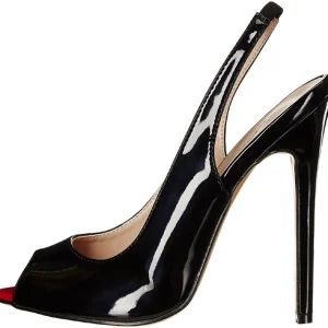 Cuir verni escarpins à bout ouvert 13 cm SEXY-08 escarpins slingback talon haut