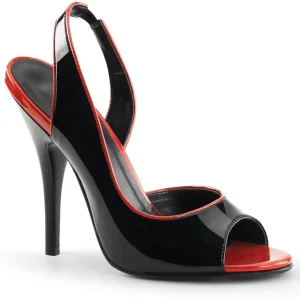 Cuir verni escarpins à bout ouvert 13 cm escarpins slingback talon haut
