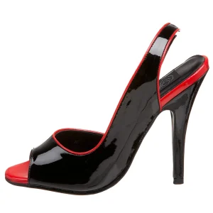 Cuir verni escarpins à bout ouvert 13 cm escarpins slingback talon haut