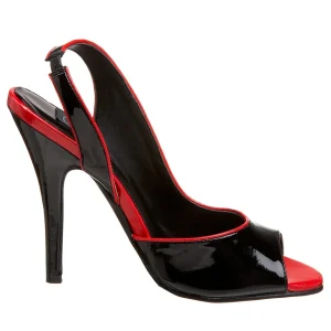 Cuir verni escarpins à bout ouvert 13 cm escarpins slingback talon haut