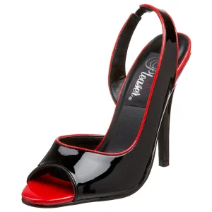Cuir verni escarpins à bout ouvert 13 cm escarpins slingback talon haut