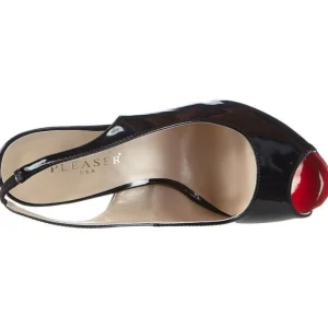 Cuir verni escarpins à bout ouvert 13 cm SEXY-08 escarpins slingback talon haut