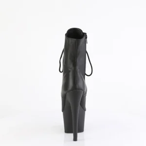 Cuir véritable 18 cm ADORE-1021 bottines plate-forme et bout ouvert noir