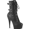 DELIGHT-1043 - 15 cm plateforme bottines talons aiguilles vegan noires