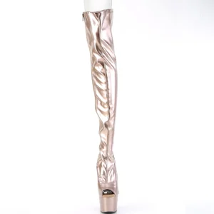 Dorée 18 cm ADORE-3011HWR Hologramme plateforme bottes cuissardes bout ouvert