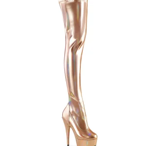 Dorée 15 cm DELIGHT-3000HWR Hologramme bottes overknee plateforme de pole dance