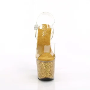 Dorée 20 cm LOVESICK-708SG etincelle sandales avec plateforme