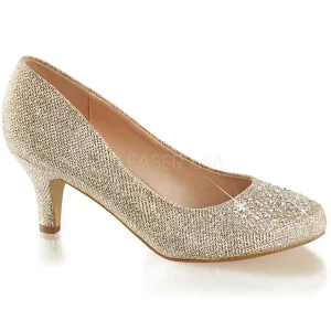 Dorée Pierre Cristal 6,5 cm DORIS-06 Chaussures Escarpins de Soirée