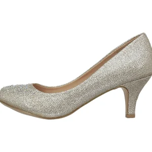 Dorée Pierre Cristal 6,5 cm DORIS-06 Chaussures Escarpins de Soirée