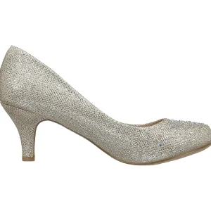 Dorée Pierre Cristal 6,5 cm DORIS-06 Chaussures Escarpins de Soirée