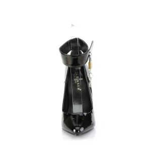 Escarpins noirs verni 13 cm SEDUCE-432 escarpins à talons avec sangle de cheville