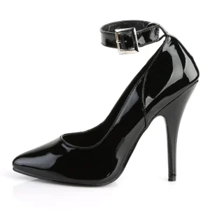 Escarpins noirs verni 13 cm SEDUCE-431 escarpins à talons avec sangle de cheville
