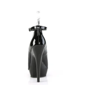 Escarpins noirs verni 15 cm SULTRY-686 escarpins à talons avec sangle de cheville